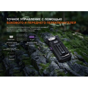 Фонарь Fenix многофункциональный SW05R-UV с красной подсветкой, чёрный, арт. SW05R-UVbk [FENIX]